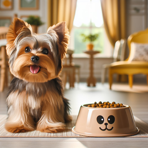 An image illustrating Qué hacer si tu Yorkshire Terrier tira la comida