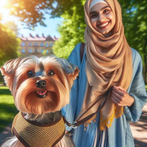 An image illustrating Cómo acostumbrar a tu Yorkshire Terrier al arnés