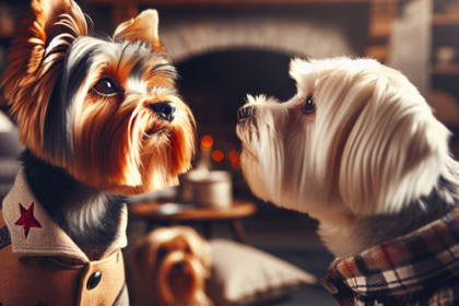 An image illustrating Qué hacer si tu Yorkshire Terrier tiene celos de otro perro