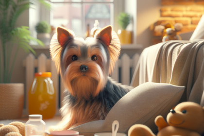 An image illustrating Cómo preparar a un Yorkshire Terrier para quedarse solo el fin de semana