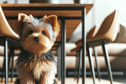 An image illustrating Cómo evitar que tu Yorkshire Terrier se suba a la mesa