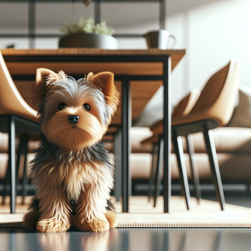 An image illustrating Cómo evitar que tu Yorkshire Terrier se suba a la mesa
