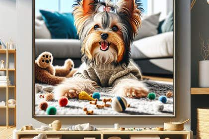 An image illustrating Qué actividades hacer en casa con tu Yorkshire Terrier
