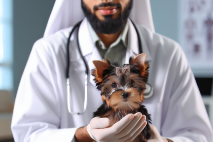 An image illustrating Qué hacer si tu Yorkshire Terrier muerde al veterinario