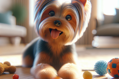 An image illustrating Qué ejercicios mentales ayudan a un Yorkshire Terrier adulto