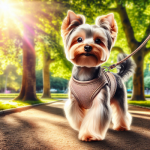 An image illustrating Cómo preparar a un Yorkshire Terrier para un paseo largo