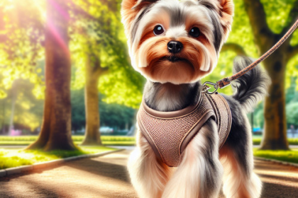 An image illustrating Cómo preparar a un Yorkshire Terrier para un paseo largo