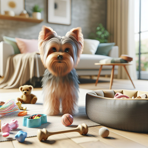 An image illustrating Cómo adaptar la rutina del Yorkshire Terrier si trabajas fuera todo el día