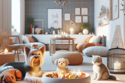 An image illustrating Cómo entrenar a un Yorkshire Terrier con otros animales en casa