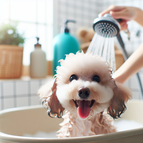 An image illustrating Cómo bañar a un Poodle sin mojarle las orejas