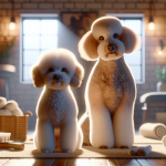 An image illustrating Poodle vs Bichón Frisé - diferencias de carácter y cuidado