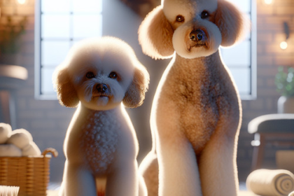 An image illustrating Poodle vs Bichón Frisé - diferencias de carácter y cuidado