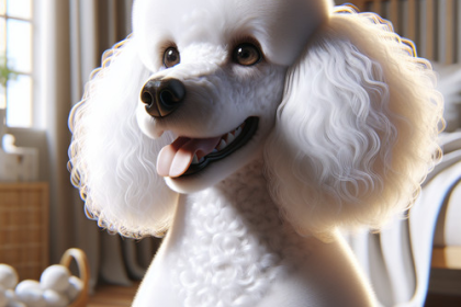 An image illustrating Poodle blanco - cómo mantener su pelo limpio y brillante