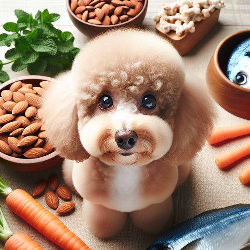 An image illustrating Qué alimentos naturales ayudan al pelaje del Poodle