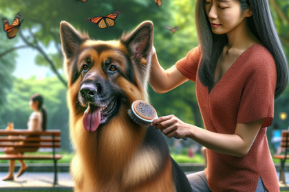 An image illustrating Qué hacer si tu Pastor Alemán pierde mucho pelo