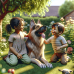 An image illustrating Pastor Alemán y niños consejos para una buena convivencia