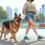 An image illustrating Cómo enseñar a tu Pastor Alemán a caminar sin tirar la correa