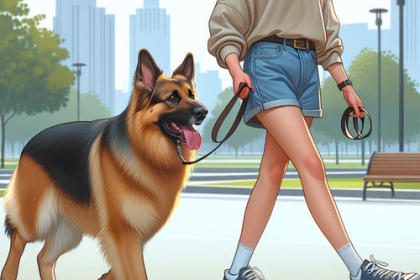 An image illustrating Cómo enseñar a tu Pastor Alemán a caminar sin tirar la correa