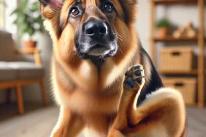 An image illustrating Qué hacer si tu Pastor Alemán se rasca mucho