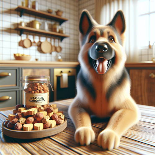 An image illustrating Cómo preparar snacks naturales para tu Pastor Alemán