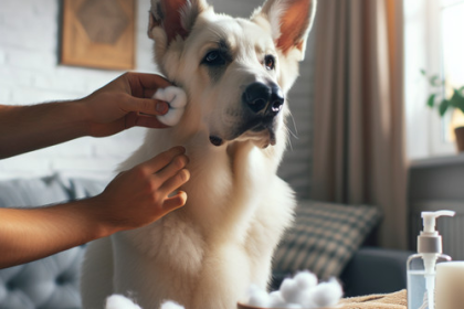 An image illustrating Cómo limpiar los oídos de tu Pastor Alemán correctamente