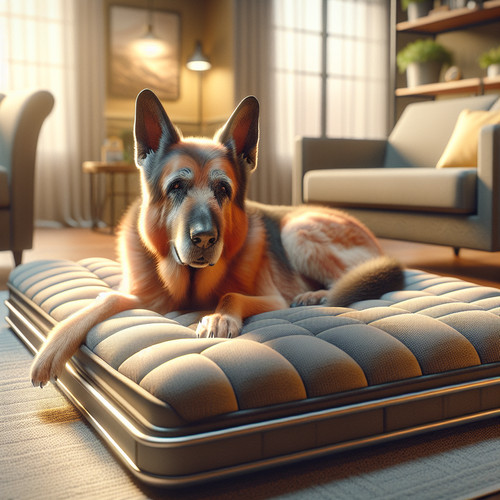 An image illustrating Qué cama ortopédica elegir para un Pastor Alemán viejo