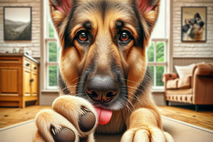 An image illustrating Qué hacer si tu Pastor Alemán lame sus patas constantemente