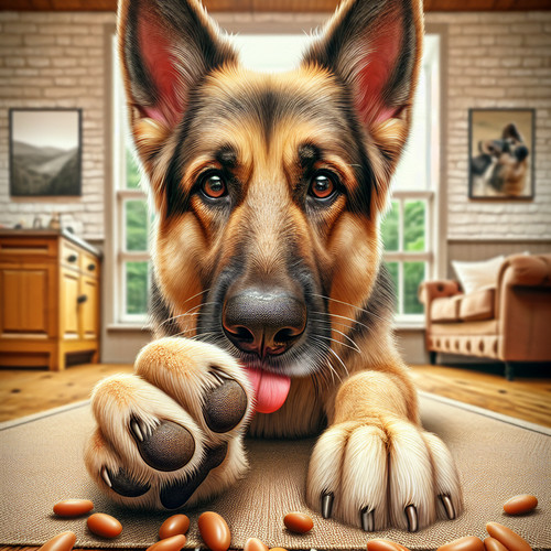 An image illustrating Qué hacer si tu Pastor Alemán lame sus patas constantemente