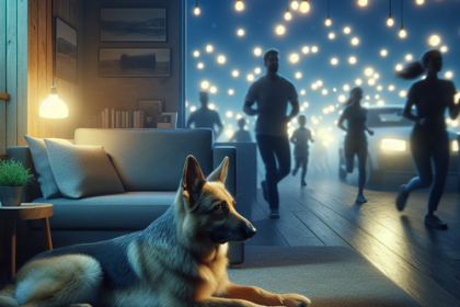 An image illustrating Qué hacer si tu Pastor Alemán tiene miedo a los ruidos fuertes