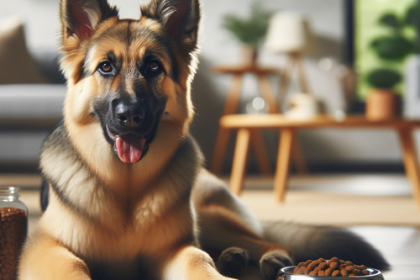 An image illustrating Qué hacer si tu Pastor Alemán vomita después de comer