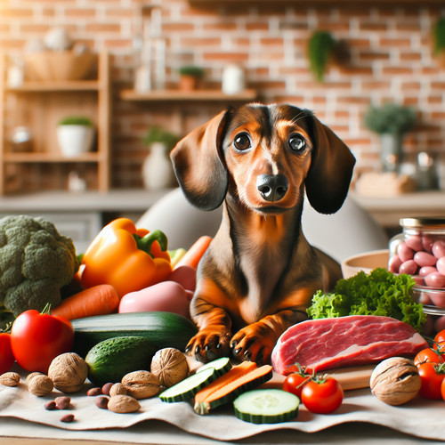An image illustrating Qué alimentos naturales son buenos para un Dachshund