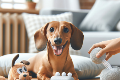 An image illustrating Qué juguetes antiestrés funcionan mejor para Dachshunds