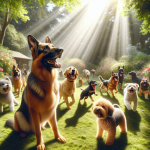 An image illustrating Cómo socializar a tu Pastor Alemán con otros perros