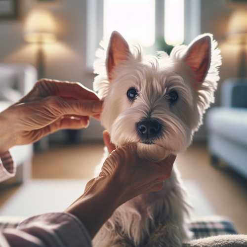 An image illustrating Cómo limpiar las orejas y ojos de un Westie correctamente