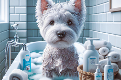 An image illustrating La mejor rutina de baño para un Westie