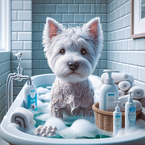 An image illustrating La mejor rutina de baño para un Westie