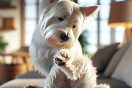 An image illustrating Qué hacer si tu Westie se rasca constantemente