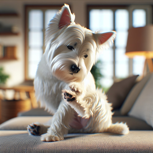 An image illustrating Qué hacer si tu Westie se rasca constantemente
