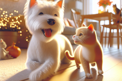 An image illustrating Cómo presentar a tu Westie a otra mascota