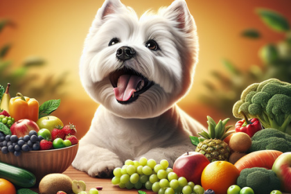 An image illustrating Qué frutas y verduras puede comer un Westie