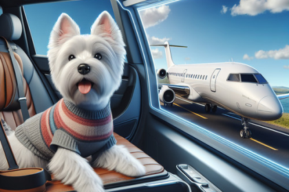 An image illustrating Cómo viajar con tu Westie en avión o auto