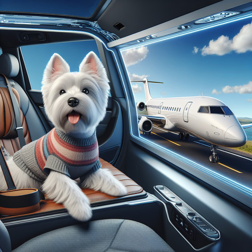 An image illustrating Cómo viajar con tu Westie en avión o auto