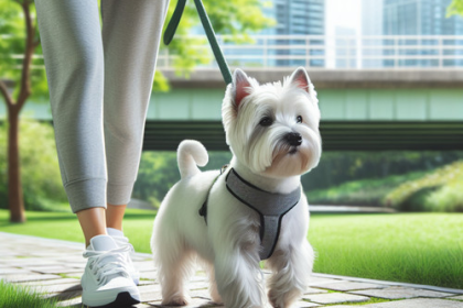 An image illustrating Cómo enseñar a tu Westie a no tirar de la correa