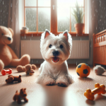 An image illustrating Cómo entretener a tu Westie cuando llueve