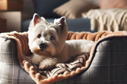 An image illustrating Cómo elegir la mejor cama para tu Westie