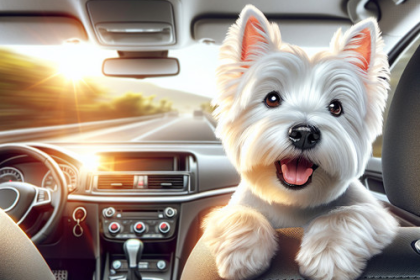 An image illustrating Qué hacer si tu Westie odia el auto