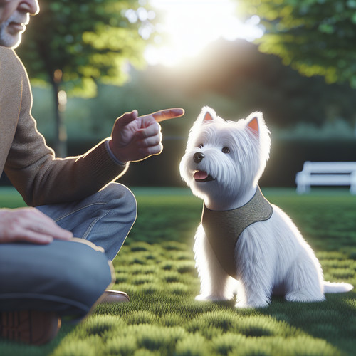 An image illustrating Cómo enseñar a tu Westie a quedarse quieto