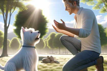 An image illustrating Cómo enseñar a tu Westie a quedarse quieto