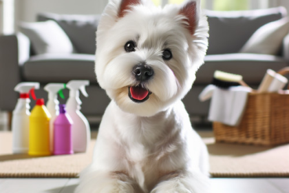 An image illustrating Qué productos de limpieza usar si tienes un Westie en casa