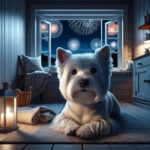 An image illustrating Qué hacer si tu Westie tiene miedo a los fuegos artificiales